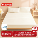 京东京造 悦柔床笠 120g加厚耐用磨毛A类床罩床垫保护套 1.8米床 科技白
