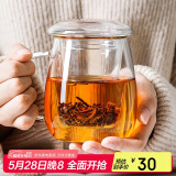 物生物（RELEA）茶杯男女士茶水分离杯玻璃杯带过滤水杯办公泡茶杯子耐高温花茶杯