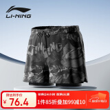 李宁（LI-NING）泳裤男士防尴尬游泳裤平角双层水陆两用花色沙滩裤901XXXL