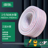 绿族1寸50米PVC四季水管软管牛筋加厚蛇皮农村浇菜自来水管洗车塑料