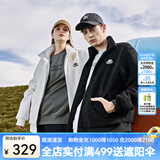 卡帕（Kappa）羊羔绒外套情侣男女立领宽松开衫夹克毛绒香芋紫卫衣 黑色-990 L