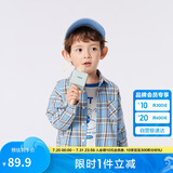 巴拉巴拉童装儿童衬衫2025女童男童上衣格纹衬衣春装亲子百搭209125102201