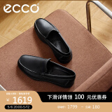 爱步（ECCO）豆豆鞋男 乐福鞋一脚蹬皮鞋商务休闲鞋牛皮男鞋 S轻巧莫克540514 黑色54051401001 44