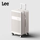 Lee高颜值大容量加厚行李箱拉杆箱旅行箱密码箱子极光白26英寸