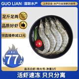GUO LIAN国联 生鲜盐冻大虾 无冰净重3斤 盐冻特大号45-60只 海产冷冻虾