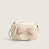 邦帛世单肩包包女包链条包腋下蝴蝶结女士斜挎包送元旦礼物百搭手提小包 单肩斜挎小包【白色】