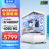 武极天奕 14代i7 14700KF海景房机箱直播电竞游戏台式组装电脑黑神话悟空主机整机DIY组装机 14600KF+RTX4060丨配置一