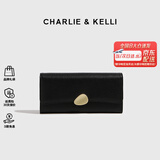 CHARLIE&KELLI CK品牌包包女包2025新款简约钱包卡包长款手拿包生日礼物送女生 黑色【京仓配送 礼盒包装】