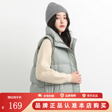 鸭鸭反季羽绒服马甲女款外穿新款短款鸭绒背心马夹外搭秋冬外套KLZ 豆绿色 XL