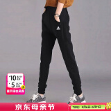 阿迪达斯（adidas）女裤 25夏季新款运动裤子快干透气瑜伽训练裤子跑步健身休闲长裤 DY8698/经典黑-单层/束脚设计 L