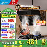 美的出品WAHIN抽油烟机近吸侧吸式家用18m³大吸力H3S厨房出租房脱排吸油烟机燃气灶具小黑翼两件套装 【单烟机】18大吸力升级油烟机H3S 厨房电器