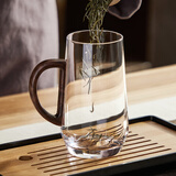 忆壶茶 玻璃杯大容量水杯带把绿茶杯玻璃高颜值泡茶杯子 【致愿绿茶杯】透明-450ml