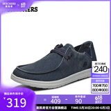斯凯奇（Skechers）男鞋夏季懒人一脚蹬帆布鞋商务通勤低帮休闲鞋百搭软底板鞋66387