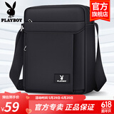 花花公子PLAYBOY单肩包男 休闲斜挎包大容量防泼水商务男包男士生日礼物 款式02【升级大容量 防水耐磨】