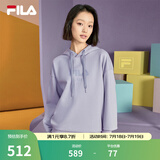 FILA 斐乐官方情侣款连帽卫衣秋季新款纯棉宽松针织长袖上衣加绒 【加绒】新瓦灰-GY M