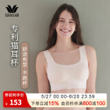 华歌尔（Wacoal）蓝标女内衣无钢圈花生杯猫耳杯棉感旷野美拉德背心内衣文胸罩3501 【宽肩带】初代猫耳杯-白色 S （65A-65D/70A-70C）