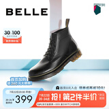 百丽时尚潮搭马丁靴男款冬季商场同款舒适真皮英伦风休闲靴92267DD0 黑色(6孔) 39 (245mm)