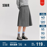 森马（Semir）森马半身裙女仿毛呢裙子24冬新款A字百褶裙遮胯显瘦109724120001