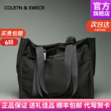 Colrtn Kwecr男士新款手提包大容量托特包时尚休闲斜挎包横款帆布奢侈品手挎包 黑色 39*34*12