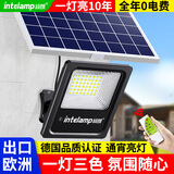 颖朗太阳能灯户外照明灯庭院灯家用防水投光灯超亮大功率露营地路灯 【三色可调款】5米线+光照100平 20年专注~品质保证
