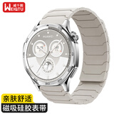 威千图适用华为手表表带gt3/gt2/gt3pro/2pro20MM铠甲勇士款高级感硅胶磁吸丨42/43表盘通用【星光色】