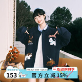 LEMANISM外套女潮牌卡通毛巾绣棒球服男2025春季新款潮牌情侣款夹克上衣 藏青色 XL