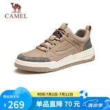 骆驼（CAMEL）男士潮流复古拼接运动休闲板鞋 G13A342155 小麦色 41