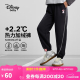 迪士尼（DISNEY）童装儿童女童加绒针织分割长裤时尚洋气裤子24冬DB441AA12黑140