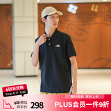 北面短袖T恤男时尚商务polo衫25年吸湿户外休闲短袖翻领87UX JK3/黑色 S /165