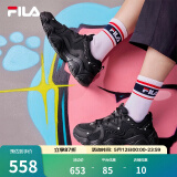 FILA 斐乐猫爪鞋4代女鞋老爹鞋情侣运动鞋复古时尚休闲鞋网面透气 【女款】黑-BK 37.5