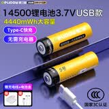 德力普（Delipow）USB充电电池14500锂电池五号大容量4440mWh适用剃须刀/电动牙刷/小风扇/手电筒/相机/玩具