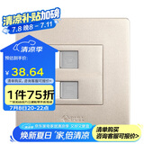 公牛墙壁插座G07系列二位电脑带电话插座 86型面板G07T212(U6)香槟金