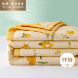 雅鹿·自由自在被子空调被夏凉被单人A类抗菌纤维夏季薄被150*200cm 花香