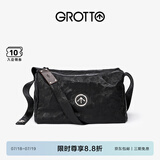 GROTTO个乐黑石包经典大容量植鞣绵羊皮单肩斜挎通勤软包男女款礼物 黑石L（银标）