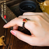 等妃高端全沉水级芽庄天然白奇楠沉香戒指男女士文玩戒子香木轻奢指环 款式一 约4mm*1.5g