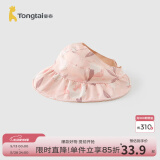 童泰（TONGTAI）童泰婴儿遮阳帽纯棉宝宝防晒帽男女童空顶帽儿童休闲外出双面帽子 粉色 0-3岁,48cm
