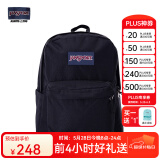 JANSPORT杰斯伯书包轻便双肩包男女26L旅行包简约背包电脑包学生校园 4QUE008爵士黑-侧袋+隔层
