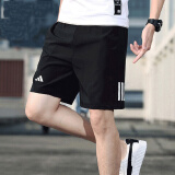 阿迪达斯 （adidas）短裤男 25夏季运动裤快干篮球训练舒适透气休闲裤冰丝裤五分裤男 HR8726/黑色快干/主推款 L 180