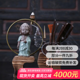 祥业 黑檀木六君子茶具配件实木底座倒流香哥窑紫砂茶宠功夫茶艺组合创意摆件 六君子-如来