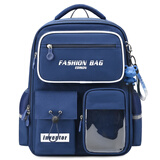 爱迪生发明家小学生书包1-3-6年级男孩护脊减负大容量儿童背包 k61-2蓝色