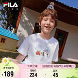 FILA【竹林多彩T】斐乐童装儿童抗菌短袖T恤2025年夏季男女童上衣