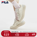 FILA 斐乐官方女鞋CARROT摩登板鞋萝卜鞋休闲运动鞋厚底鞋女 古白色/初雪白-AA 37.5