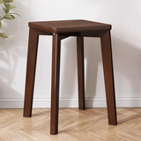 喻品实木凳子家用餐椅子可叠放小板凳餐桌凳方凳简约小凳子CY159胡桃