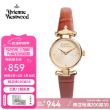 薇薇安·威斯特伍德（Vivienne Westwood）西太后手表女士小表盘女表石英表皮表带生日礼物送女友金色同款 棕色女表 VV090GDBR 23mm