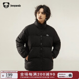 熊猫·本（ben.panda）春季新款工装羽绒服男潮流时尚立领加厚保暖户外休闲上衣多穿外套 黑色(防泼水面料） M