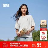 森马[凉感T]观园吉联名短袖T恤女抗菌宽松熊猫夏装潮109324100013