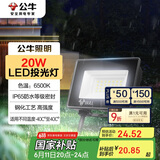 公牛（BULL）LED投光灯户外庭院工厂园林灯露营灯 IP65防水等级20W-6500K白光