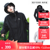 骆驼（CAMEL）三防冲锋衣户外登山服防风防水防污三合一运动外套 A9W114120-1X，黑色，女 M