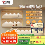 公牛（BULL）感应猫眼橱柜灯磁吸充电山丘光效展柜玄关氛围小夜灯 黑60cm三色
