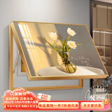瑞尚（RUISHANG） 遮挡电表箱装饰画配电箱可推拉壁画客厅挂画有框电源箱开关盒 静待花开 50*40可覆盖（横40竖30）晶瓷面